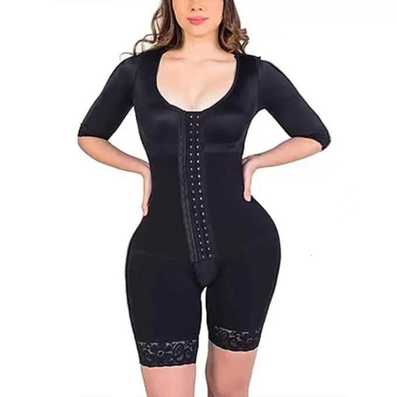 Womens Corset Bodyshaper High Compression Garment Abdomen Control Double Bodysuit Waist Trainer Open Bust Shapewear Faja 240715