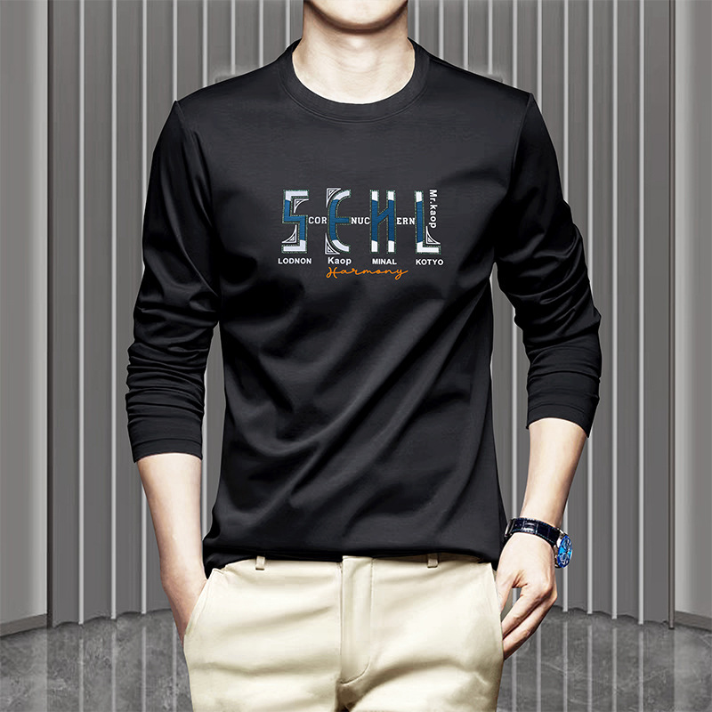 Designer Shirt Luxury Polo Men's Long Sleeve Round Neck T-shirt Mercerized Cotton Men's Top Spring And Autumn Designer Hoodie Season Three-dimensional Rhinestone