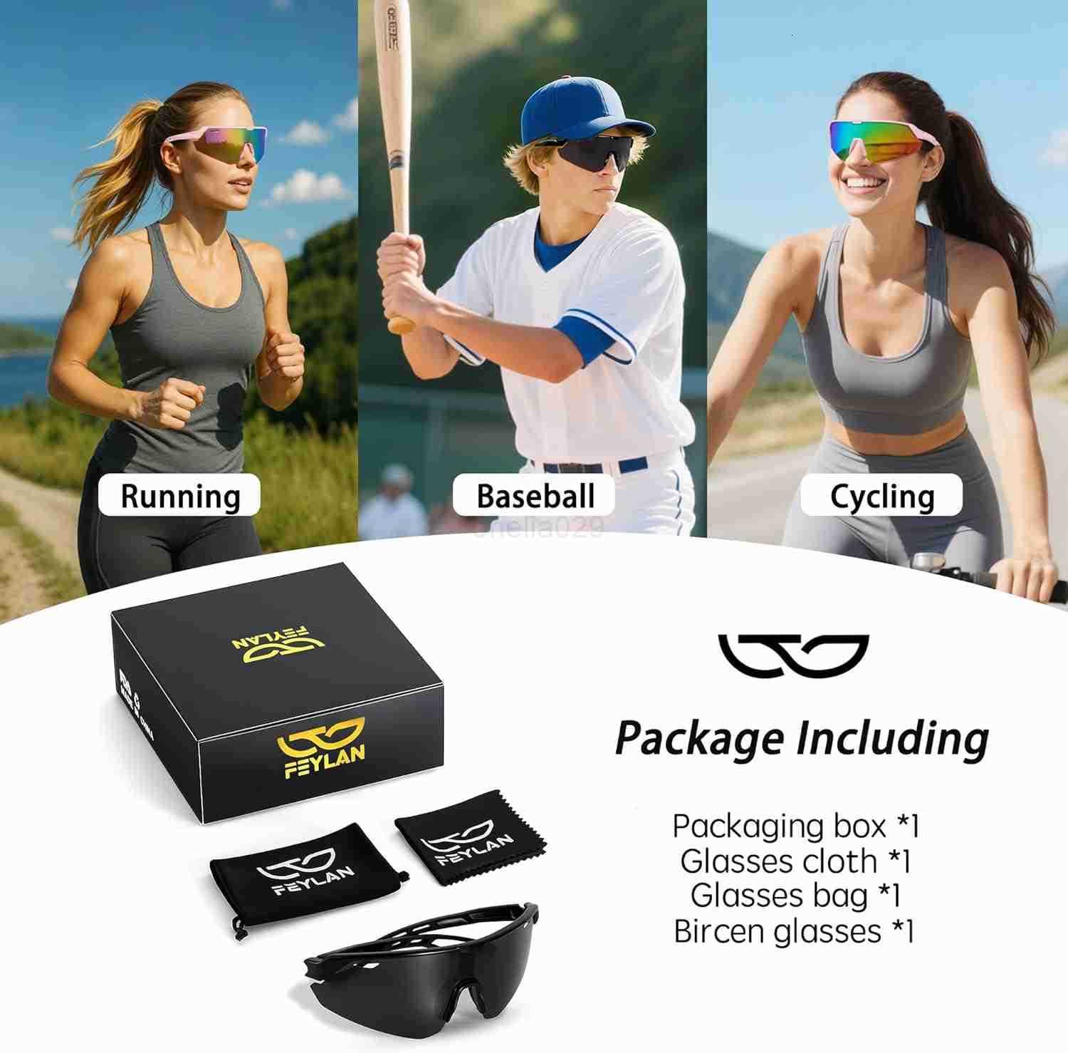 Polarized Sports Sunglasses for Men Women UV400 Protection Lightweight 24g for Running Cycling Baseball Fishing W251008