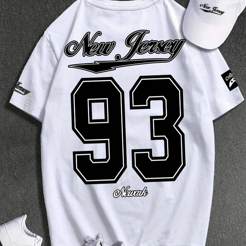 Men's Breathable Quick-Dry Sports T-Shirt -New Jersey Digital Print Polyester-17