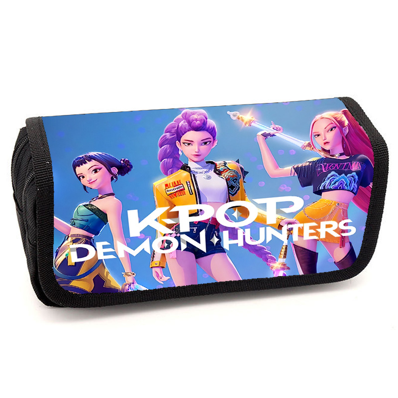KPop Demon Hunters Pencil Case Pen Bag Cartoon Cute Stationery Bag Cosmetic Bags Storage Bag kids gifts