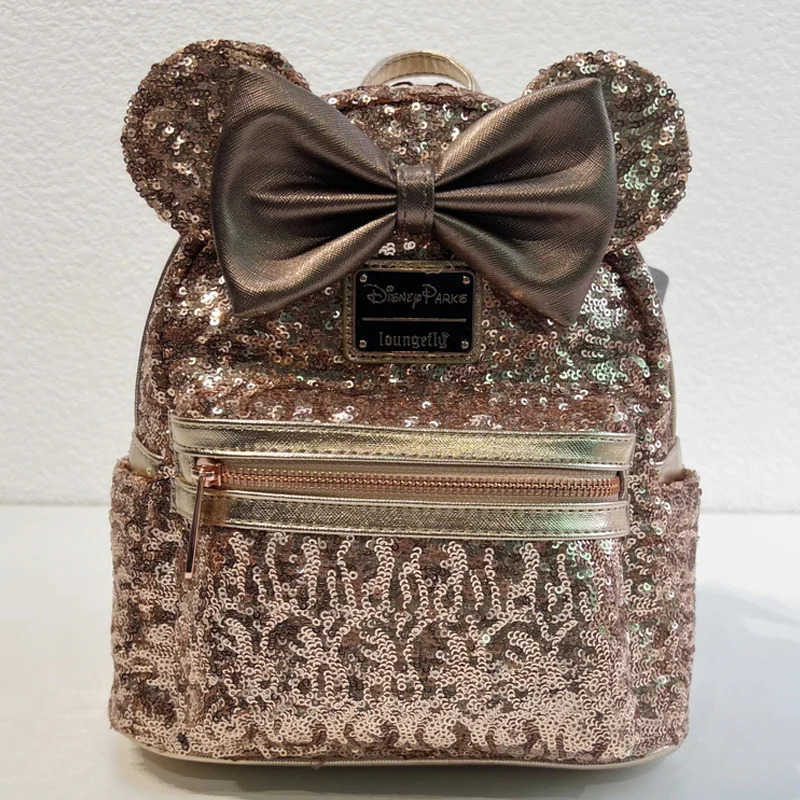 Disney Anime Cartoon Mini Backpack 3d Sequin Mickey Mouse Double Shoulder Bags Cute Backpack Bag Outdoor Leisure Bag Girl Gift H251008