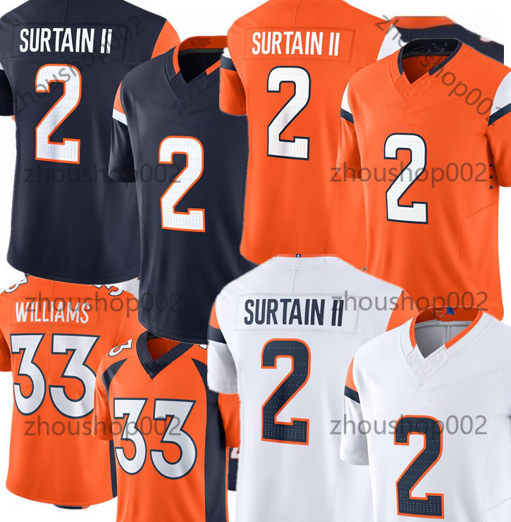 Bo Nix Jersey Patrick Surtain II Courtland Sutton Quinn Meinerz Javonte Williams Zach Allen Marvin Mims Jr Alex Singleton John Elway Riley Moss Footba