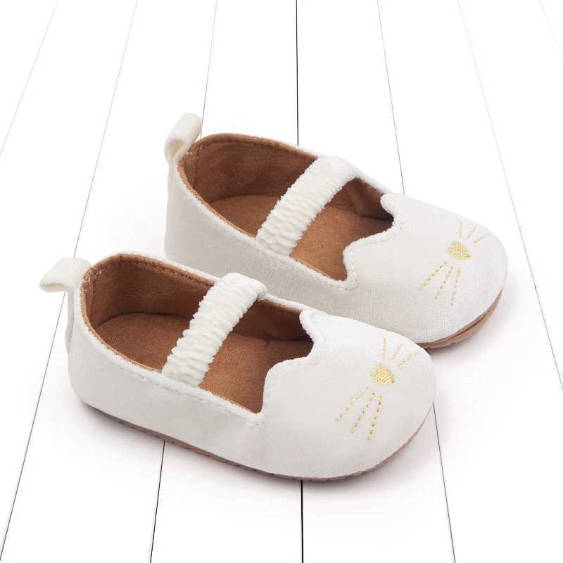 2025 Baby Shoes Cute Kitty Toddler Outdoor Walking Mary Jane Shoes Slip on Style TPR Sole Anti Slip for Baby Prewalking C251008