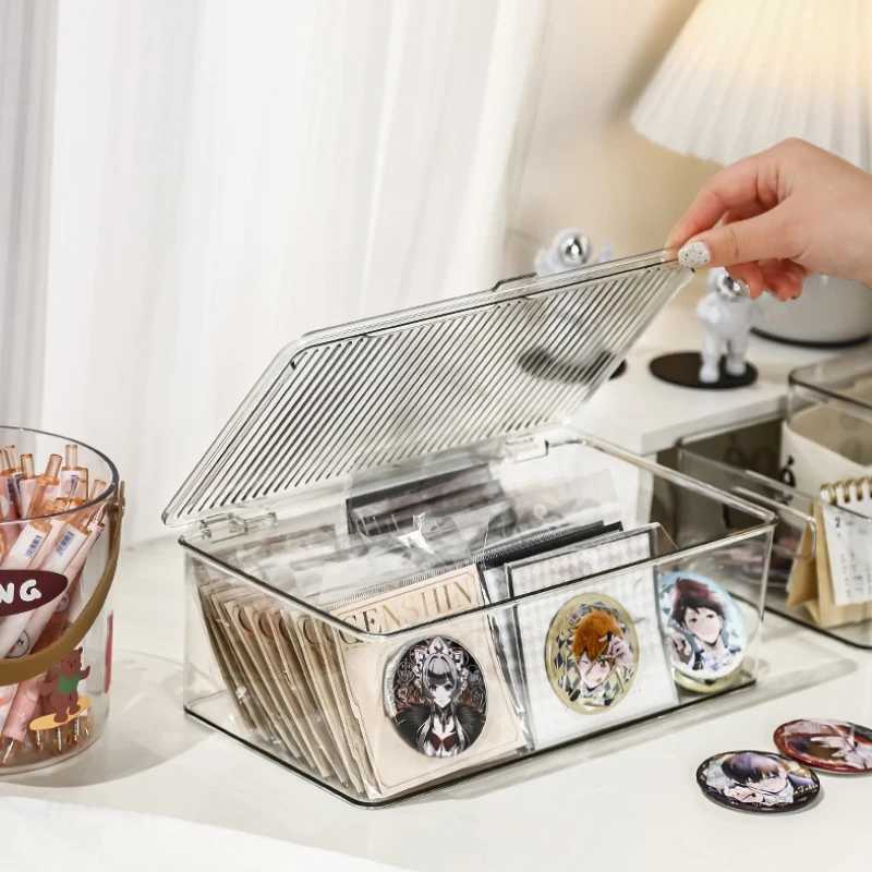 Desktop Storage Box Transparent Desk Stationery Hand Account Storage Box Large Capacity Drawer Cosmetic Organizer Box C251008
