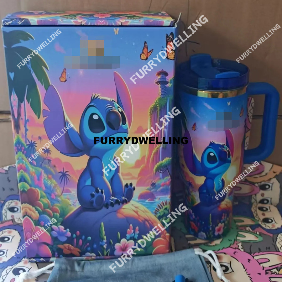 40Oz Handle Straw Vacuum Insulated Dwe74 Car Mug Star Blue Lid Stainless Steel Double Wall Thermal Iced Travel Cup