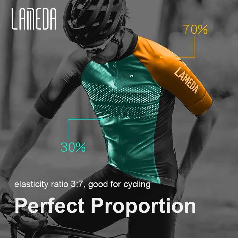 LAMEDA Bike Bicycle Jersey Men Summer Cycliny Short Sleeve for Men Biking Clothing Moisure Wicking MTB Top Shirts with 3 Pockets J251008