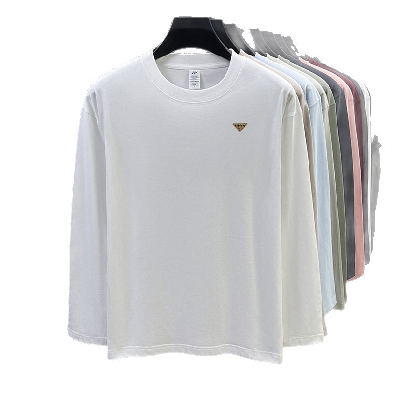 100% Cotton Men's Sweatshirt 2025 Autumn New Fashion Trendy Designer Hoodie Crew Polo Neck Solid Color Long Sleeve Base Designer Shirt Shirt T-sh