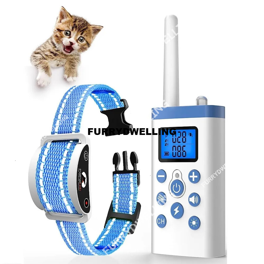 Paipaitek Cat Training Collar,Cat Shock Collar Dwe74 With ,Cat Stop Meowing Collar, Remote Control/Automatic Anti-Meow For Cats