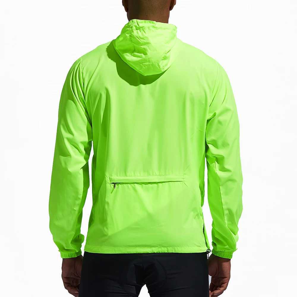 WOSAWE Cycling Windproof Jacket Lightweight Men Breathable Reflective Hooded Bike Jacket Half Zipper Outdoor Sport Windbreaker J251008