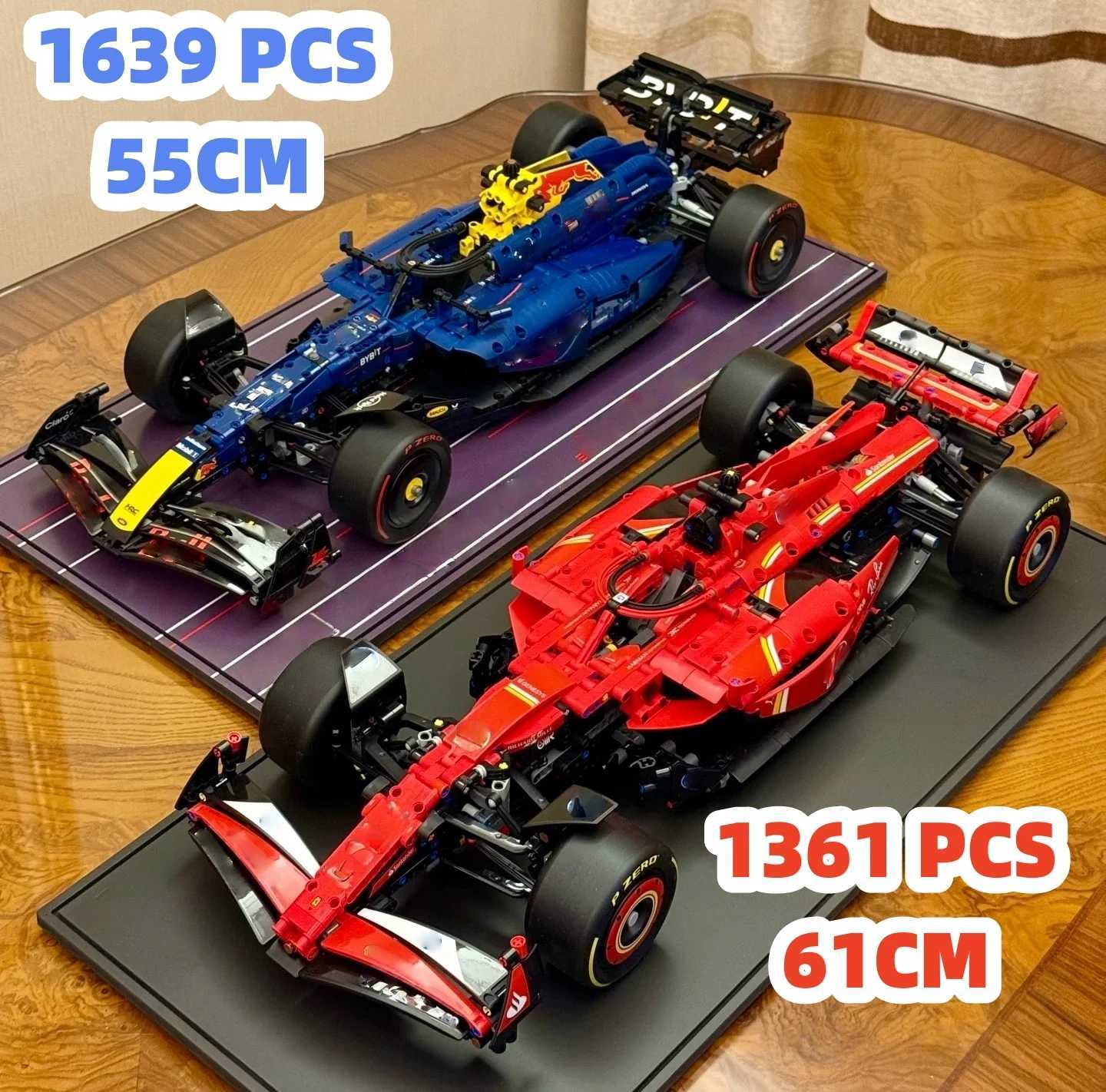 1361PCS Technical SF24 F1 42207 42206 Racing Car Model Kit Mechanical Set Building Block Model Red And Blue Birthday Toy Gift Z251008