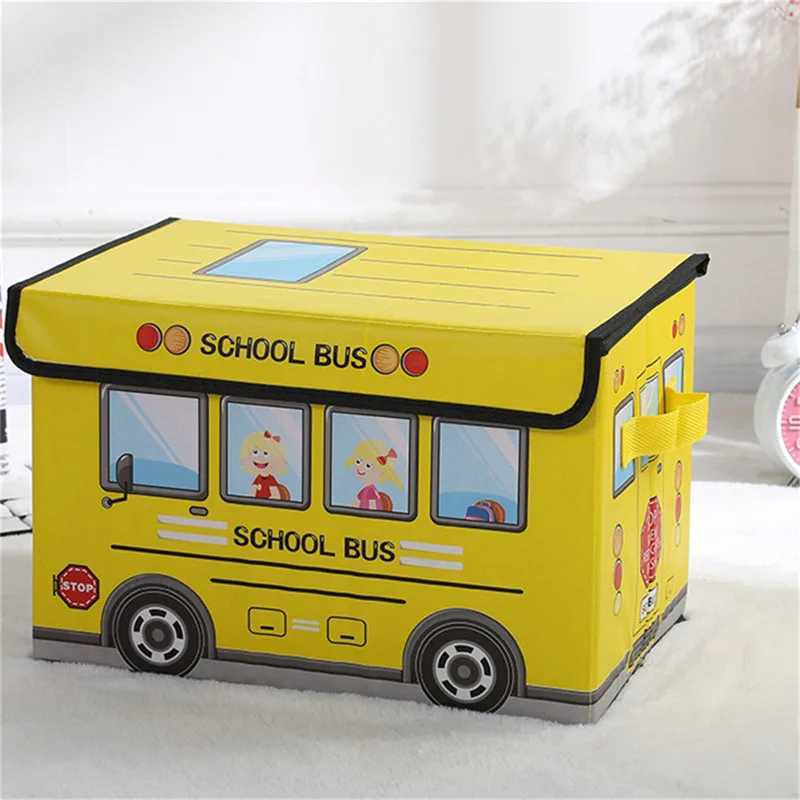 Home Supplies Childrens Clothing and Toys Storage Box Laminated Nonwoven Cartoon Car Storage Box Kids Collapsible Storage C251008