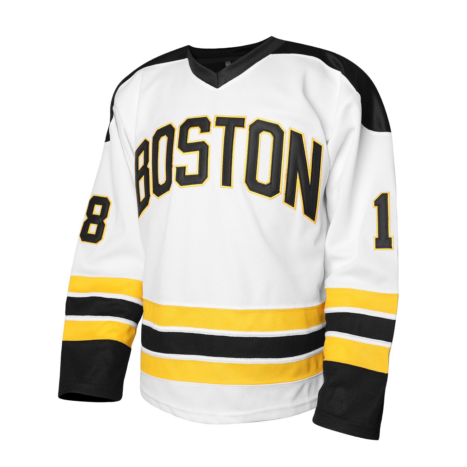 In stock 18 Happy Gilmore Hockey Jersey Adam Sandler 1996 Movie Jersey Gift Fast Shipping Embroidered Letter Number