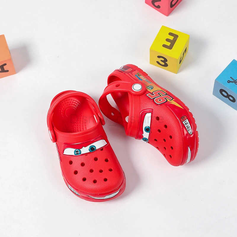 Disney Lightning Mcqueen Shoes Led Lighted Car Kids Slippers Animation Children Beach Sandals Boys Girl Gift H251008