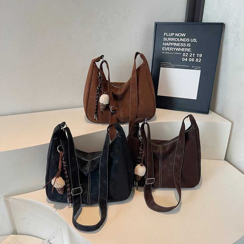 Designer Solid Quality Suede Shoder Bag Large Capacity Zipper Thread Fi Crossbody Bag Hot S Bags for Wen Bolsas Femini1 Y251120