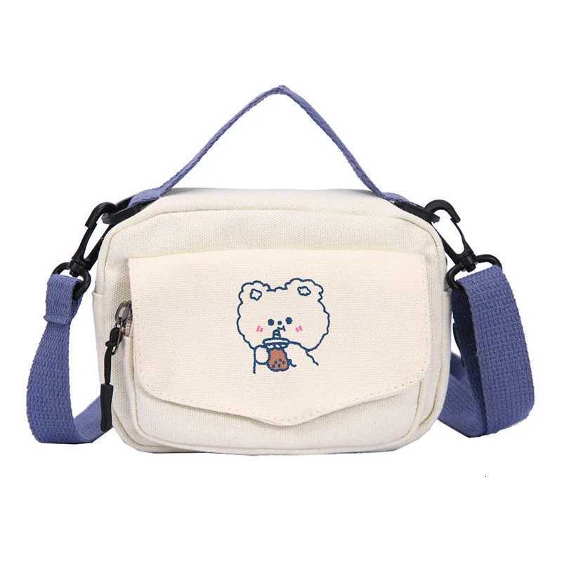 Cute girl canvas bag collision color cute Japanese waterproof travel crossbody bag student shoulder bagT251007