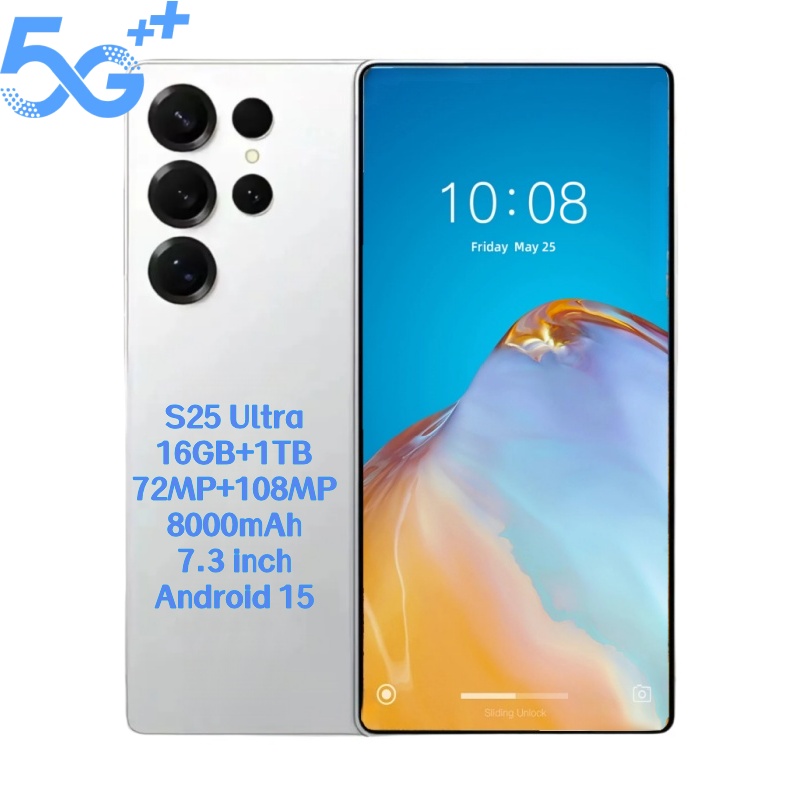 S25 ultra phone 5G Unlock Handheld Smartphone 6.9inch HD Display 24hour Battery Global Phone Dual Card Dual Standby Sealed Packaging Box