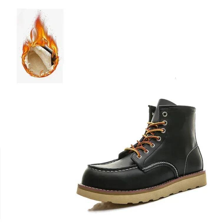 Red Black Winter Shoes Desert Keep Warm Vintage Culture Rookie Mens Motorcycle Boots Western Work