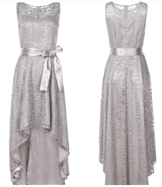 Misshow Evening Dress Elegant Royal Blue Lace Short Formal Gown 2020 A line Scoop Neck Sleeveless robe de soiree LJ201118