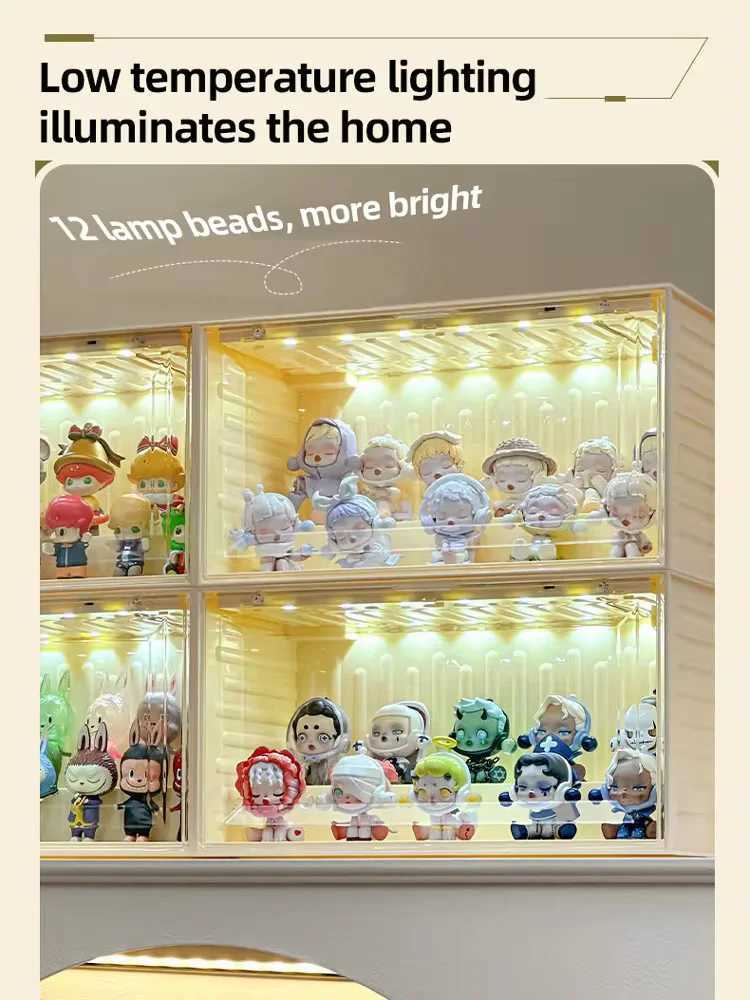 Acrylic Transparent Display Cabinet with Light Sensor for Collectible Toys and Blind Boxes C251008