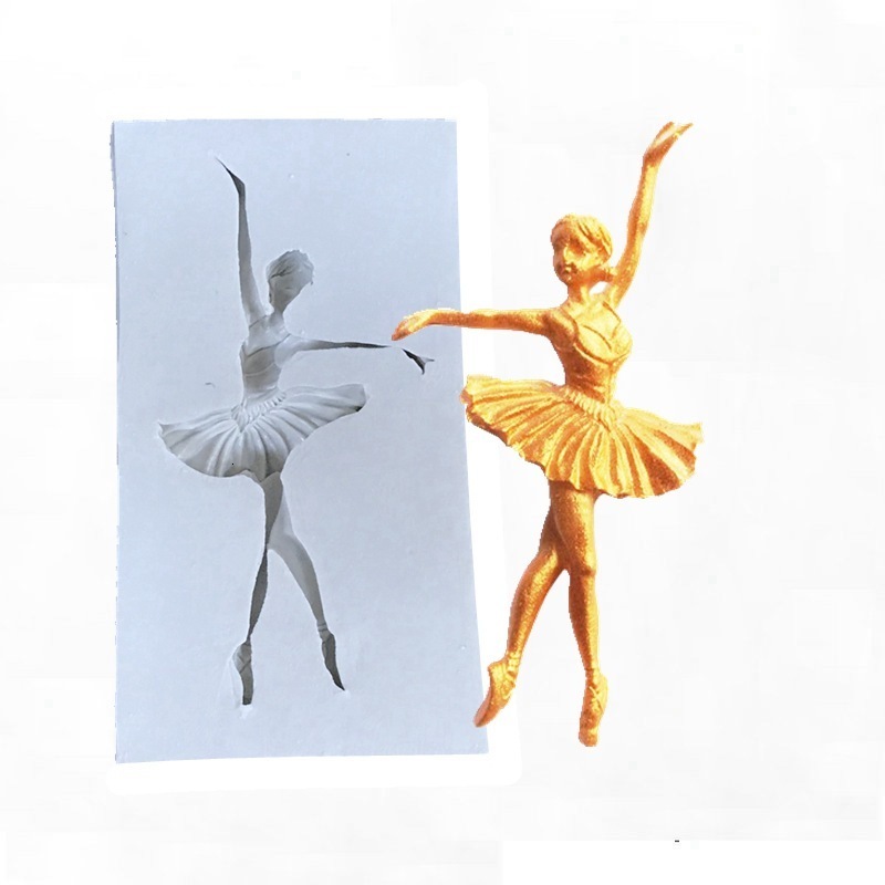 Little Swan Ballet Girl Silicone Fondant Cake Mold Chocolate Mold Soap Mold Baking Tool Decoration