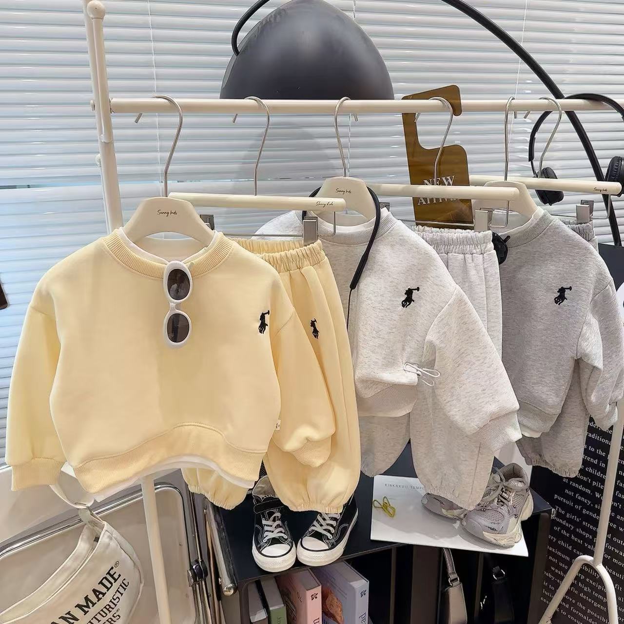 2025 New Autumn Casual Sportswear Embroidered Kids Hoodie Set Korean Style Tracksuit Free Shipping