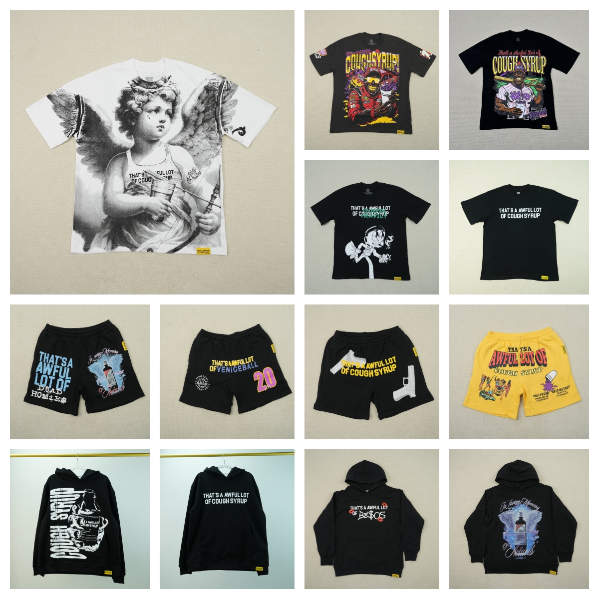 caugh syrup Hoodie T-shirt shorts high version men T-shirt designer hoodie thats a awful lot of caugh syrup letter T-shirt