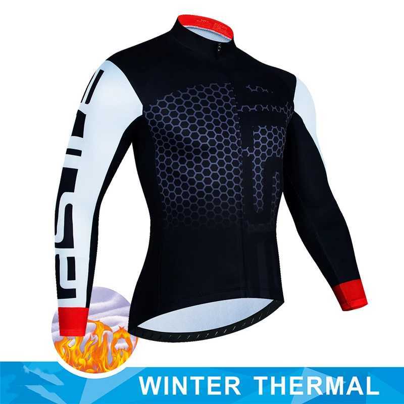 2024 Men Winter Thermal Fleece Cycling Jersey Ciclismo MTB Bicycle Clothing Bike Shirt Cycling Equipement Outdoor Warm Jacket J251008