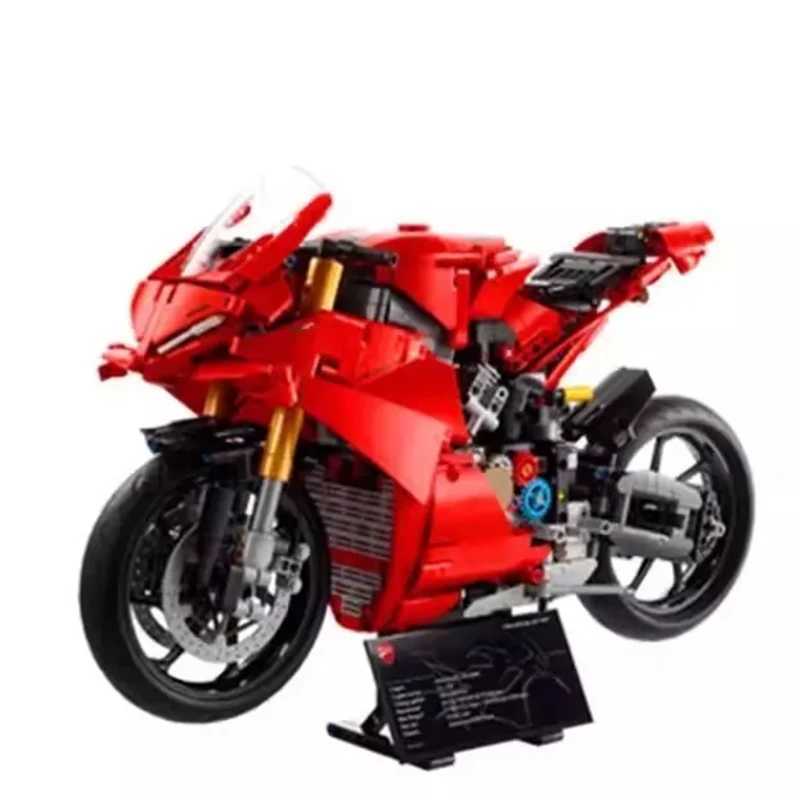 2025 MOC Technical 42202 Ducatis Panigales V4 S Motorcycle Building Blocks Model Mechanical Group Bricks Toys Children Boy Gift Z251008