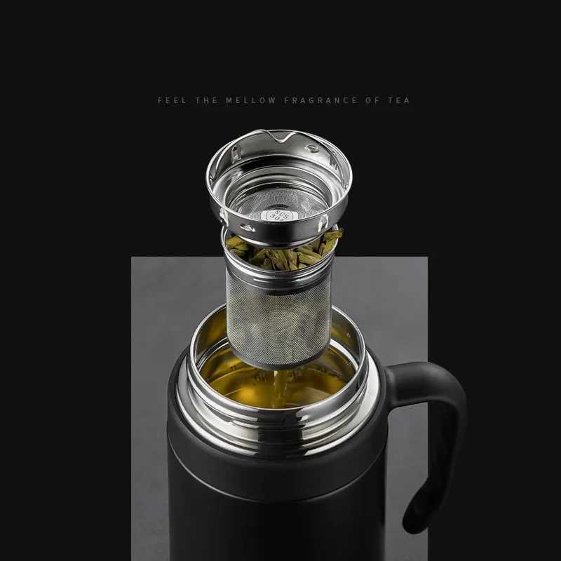 500650ml Digital Display Thermos Cup with Tea Infuser Premium Stainless Steel Vacuum Flasks Portable Handgrip Tea Mugs C251008