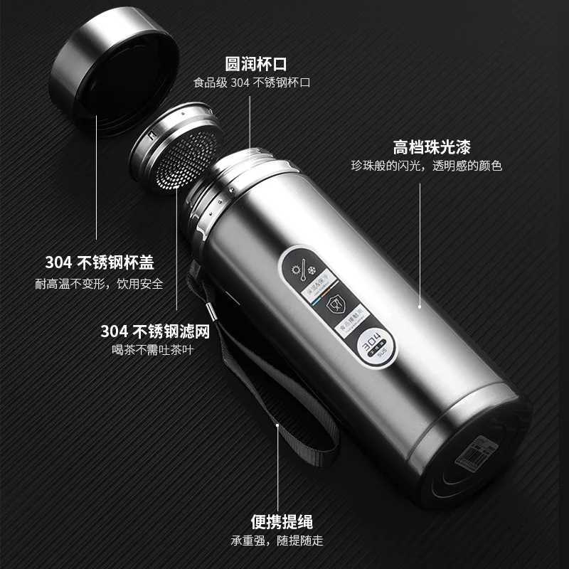 High Capacity Business Thermos Mug Stainless Steel Tumbler Insulated Water Bottle Portable Vacuum Flask For Office Tea Mugs C251008