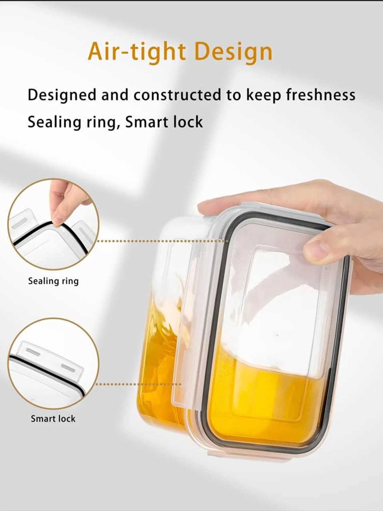 24pcs New Kitchen Sealed Storage Box Set Dry Food Storage For Sugar Flour Baking PP Material Comes with Convenience Stickers C251008