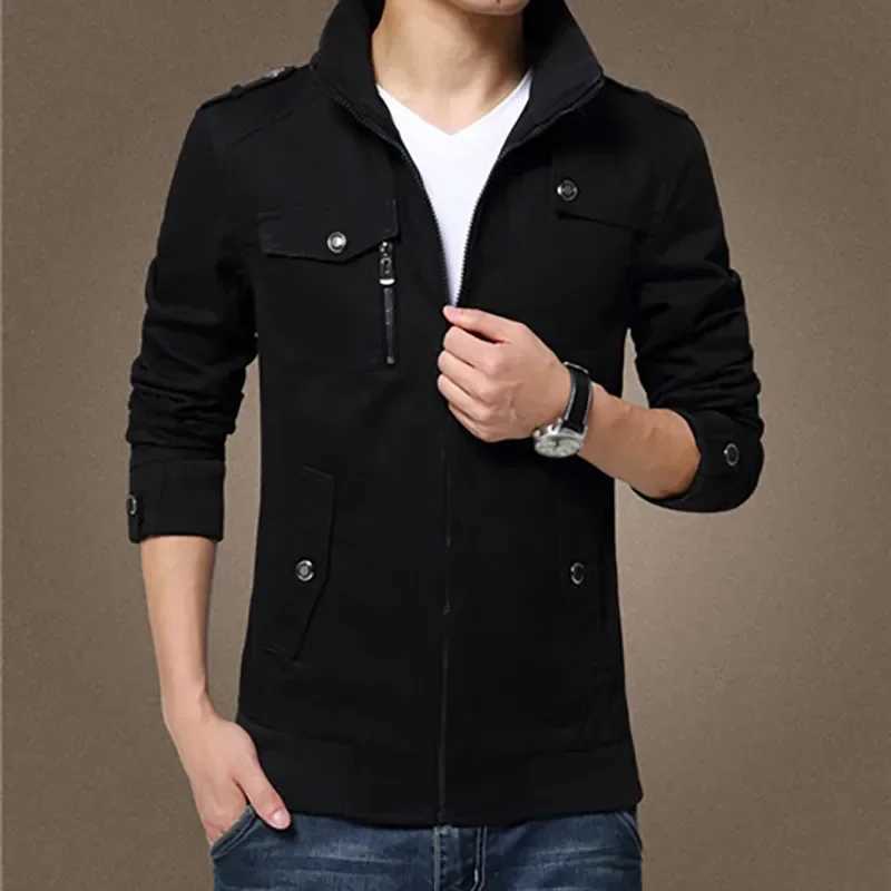 Cargo Jacket Men Casual Windbreaker Jacket Coat Men Spring Autumn New Hot Outwear Stand Slim Unload Jacket Mens J251008