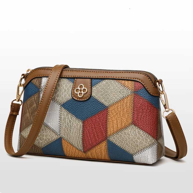 Mens and womens niche ethnic design single shoulder bag patchwork color crossbody bagT251007