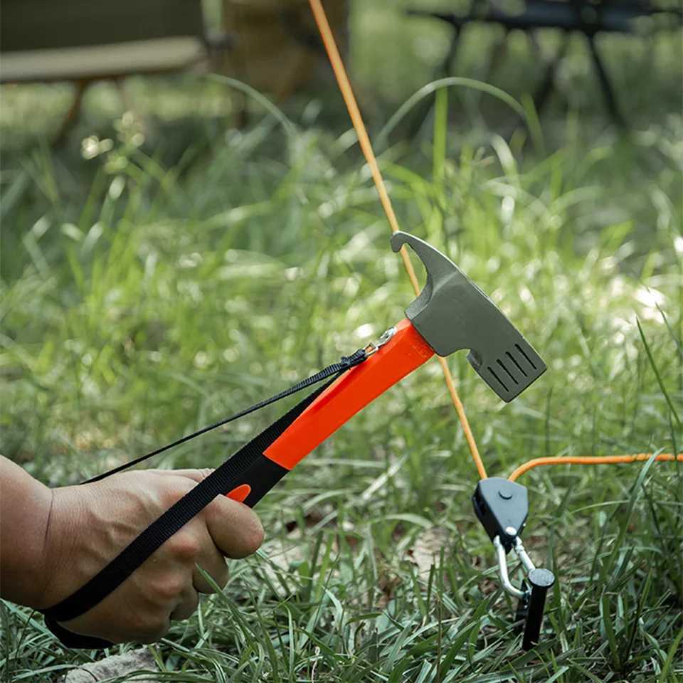 Portable Carbon Steel Camping Tent Hammer Multifunction Tool Peg Stake Puller Mallet Awning Canopy Remover Extrator J251121