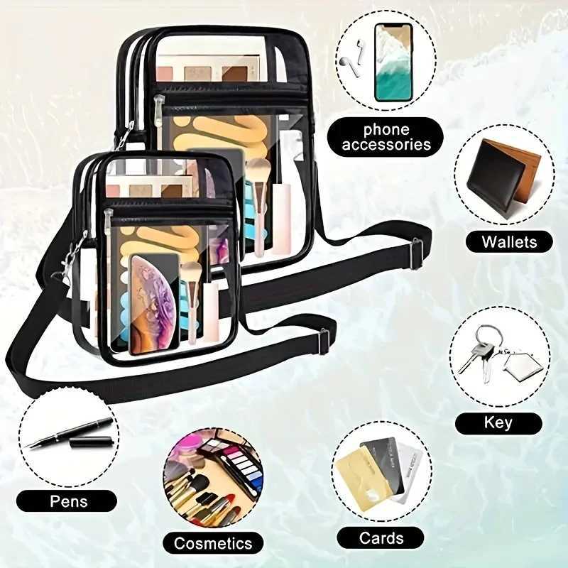Clear Crossbody Bag Stadium Approved Concert Clear Bag Sports Event Pvc Bag for Women and MenT251007