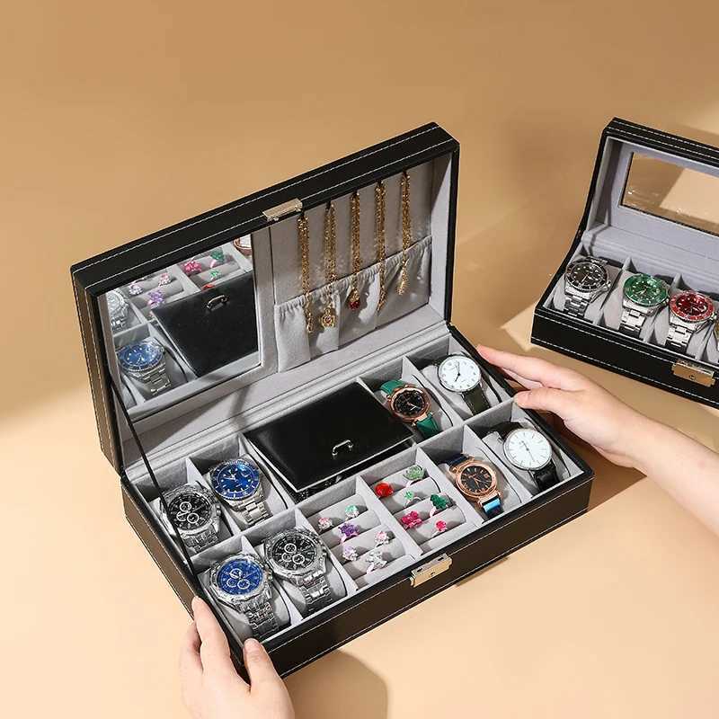 Watch Box for Jewelry Luxury Leather Storage Case Top Men Womens Watch Jewelry Bracket Display Box Gifts C251008