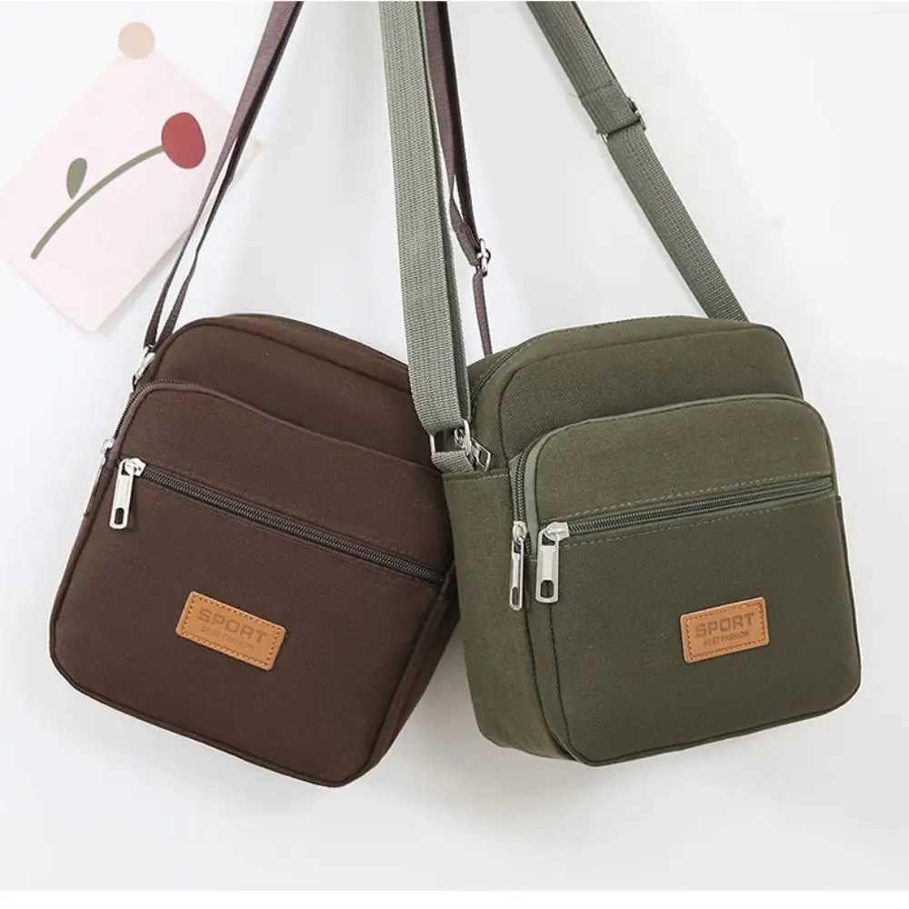 Nylon Canvas Crossbody Bag New Men Fashion Small Square Bag Ground Stall Bag Business Single Shoulder BagT251007