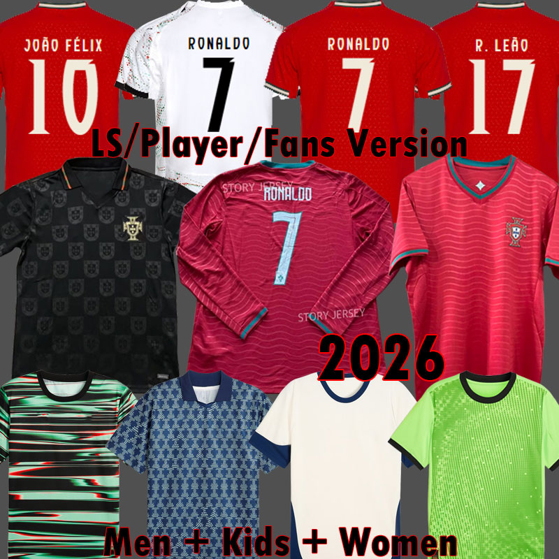 2026 JOAO FELIX RONALDO Portugal soccer jerseyS 25 26 27 Portuguese football shirt BERNARDO BRUNO FERNANDES camisa de futebol men women kits kids equipment 3XL 4XL