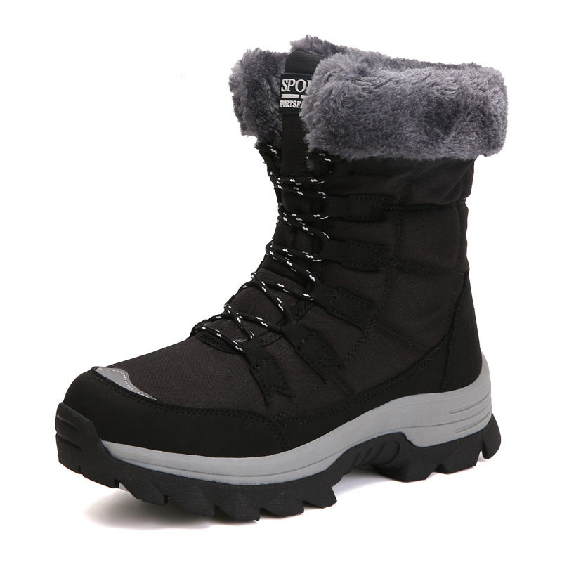 Winter Snow Boots Women Waterproof Suede Warm Plush NonSlip Rubber Skiing Hiking Shoes Stylish Winter Essential Causal Shoes 250916