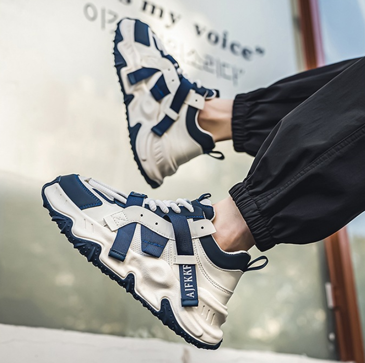 Free shipping designer casual shoes suitable for men's thick soled mesh breathable casual sports shoes outdoor sneakers