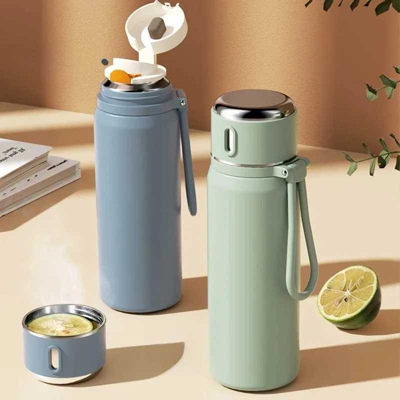 600ML Stainless Steel Thermal Water Bottle Keep Cold and Hot Thermo Cafe Coffee Mug Leakproof Travel Thermos Bottle for Tea C251008