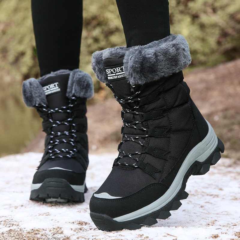 Winter Snow Boots Women Waterproof Suede Warm Plush NonSlip Rubber Skiing Hiking Shoes Stylish Winter Essential Causal Shoes 250916