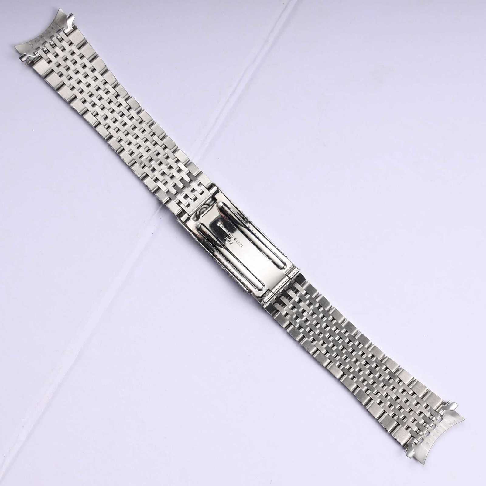 181920mm Curved End Solid Stainless Steel Watch Band for Omega Seamaster De Ville Vintage Strap Retro Link Beads of BraceletXJ251009