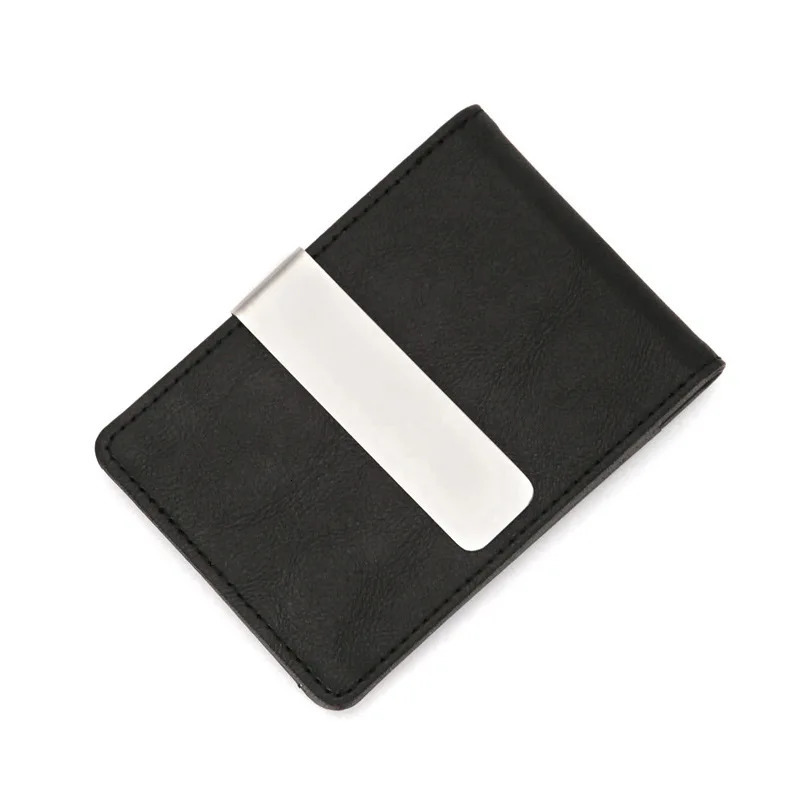 Fashion Mens Leather Money Clips Wallet Multifunctional Thin Man Card Purses Women Metal Clamp For Money Cash Holder 250923