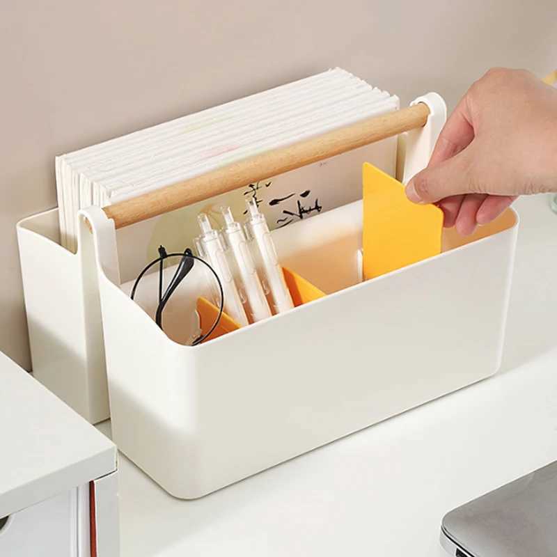 Storage Box Desktop Stationery Cosmetic Storage Holder Large Capacity Sundries Storage Basket School Office Portable Pen Holder C251008