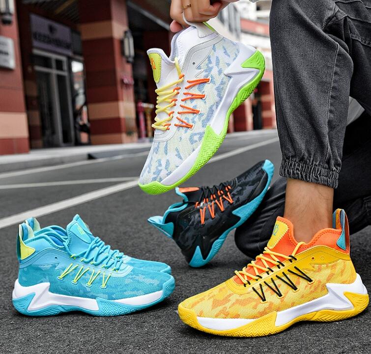 Basketball shoes men's shoes hot selling summer mesh breathable student running shoes soft soled sneakers low cut anti slip sports shoes Z 10.4-4