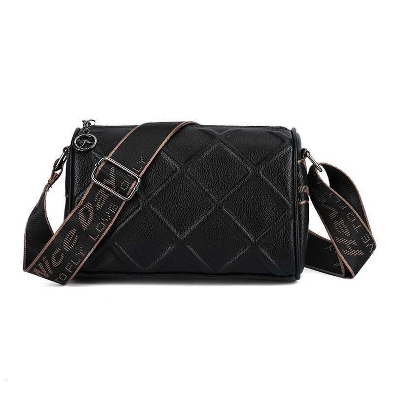 2025 New Womens Small Tote Bag Fashionable Crossbody Bag Trendy PU Shoulder Bag Womens Wide Strap PillowShaped HandbagT251007