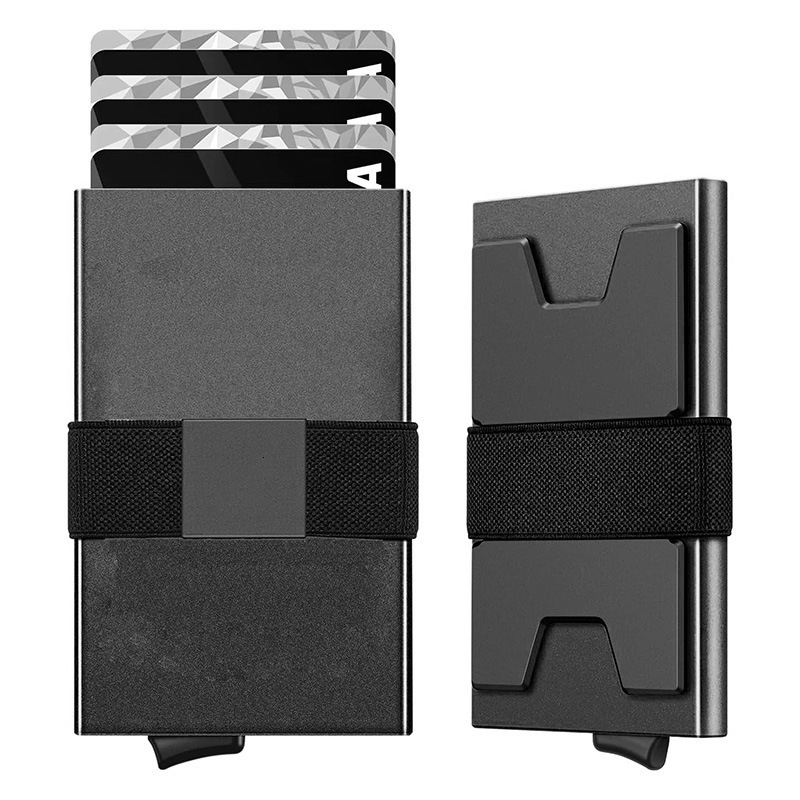Smart Airtag Wallet Men Metal Wallet with Airtag Holder - AirTag Wallet for Men Airtag Slim Minimalist Pop Up Card Wallet 250708