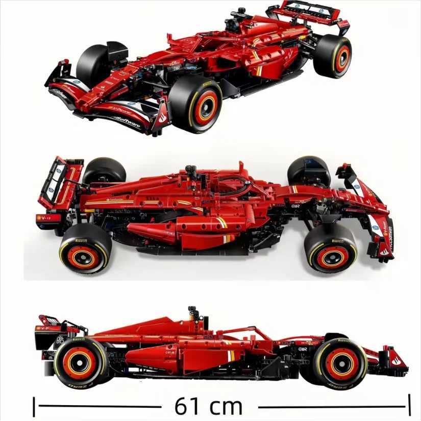 1361PCS Technical SF24 F1 42207 42206 Racing Car Model Kit Mechanical Set Building Block Model Red And Blue Birthday Toy Gift Z251008